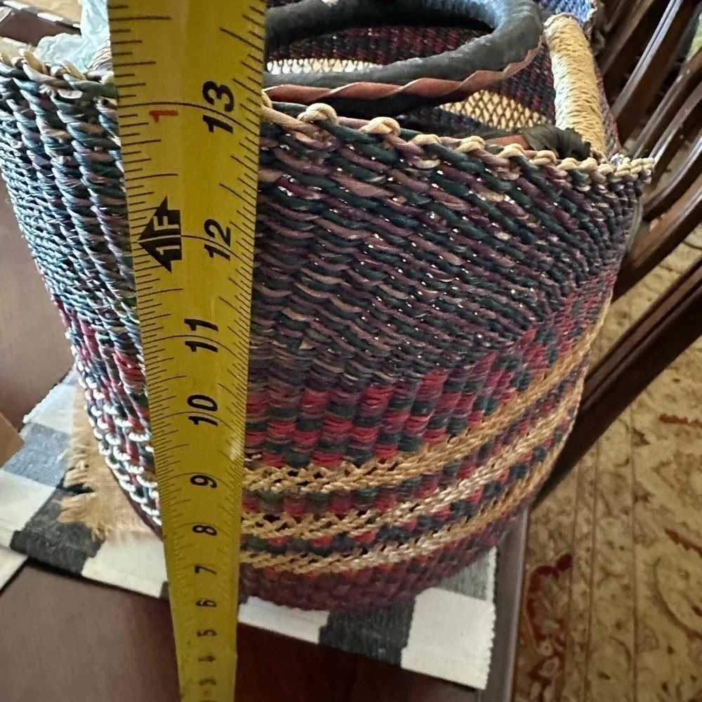 Large Colorful Handwoven Tote Bag from Africa